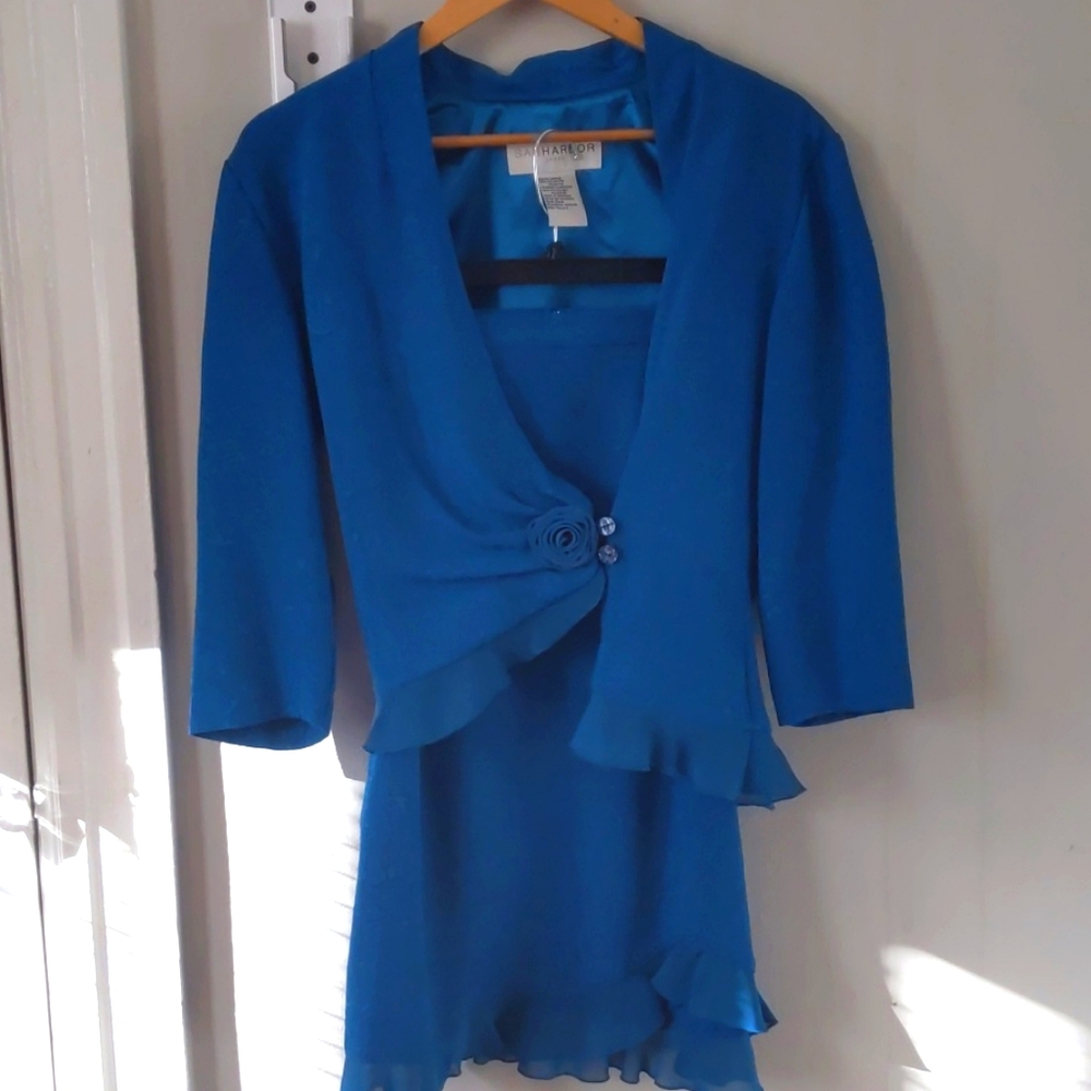 Turquoise Skirt and Matching Jacket Set